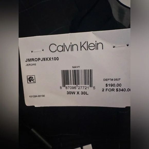 NWT Calvin Klein Men’s Dress Pants Slim Fit Navy Size 30W X 30L - Picture 6 of 6